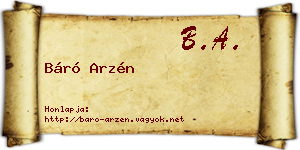 Báró Arzén névjegykártya